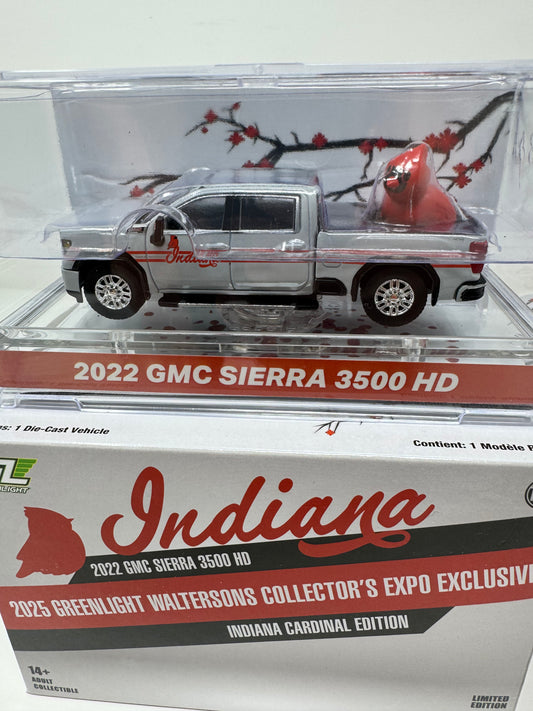 Greenlight 2022 GMC Sierra 3500 HD Indiana Cardinal Edition - 2025 Collector's Expo Exclusive