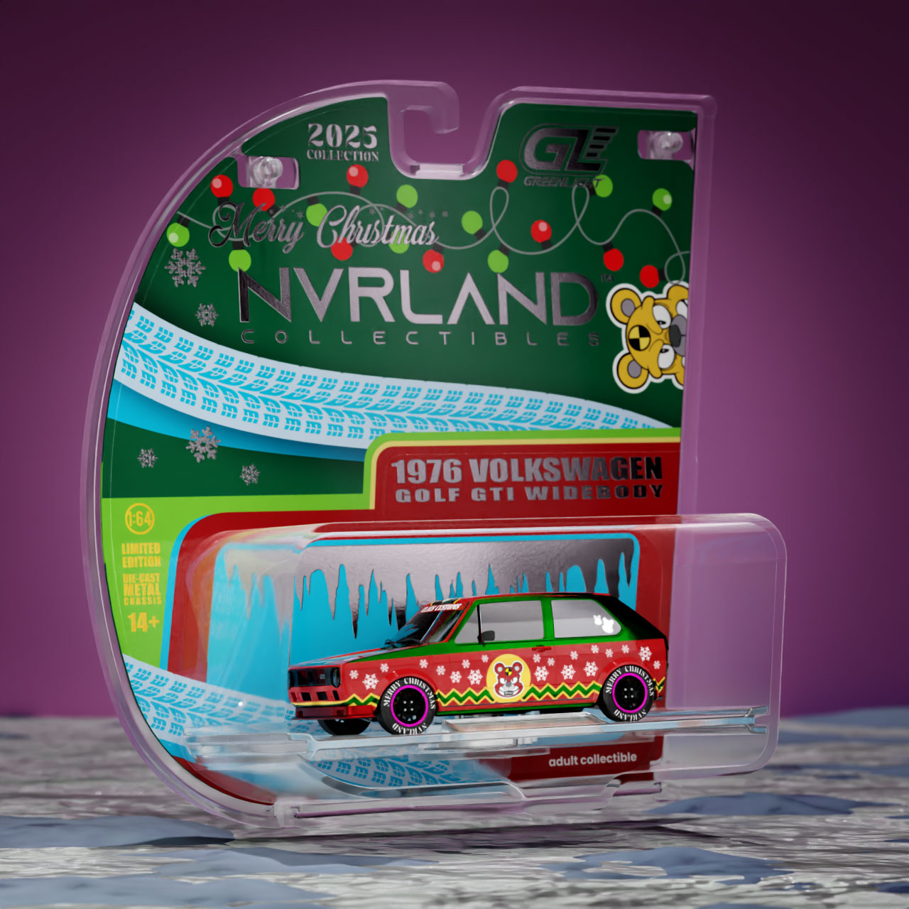 1975 Volkswagen Golf GTI Widebody Chase Holiday Highlighter Green Chrome