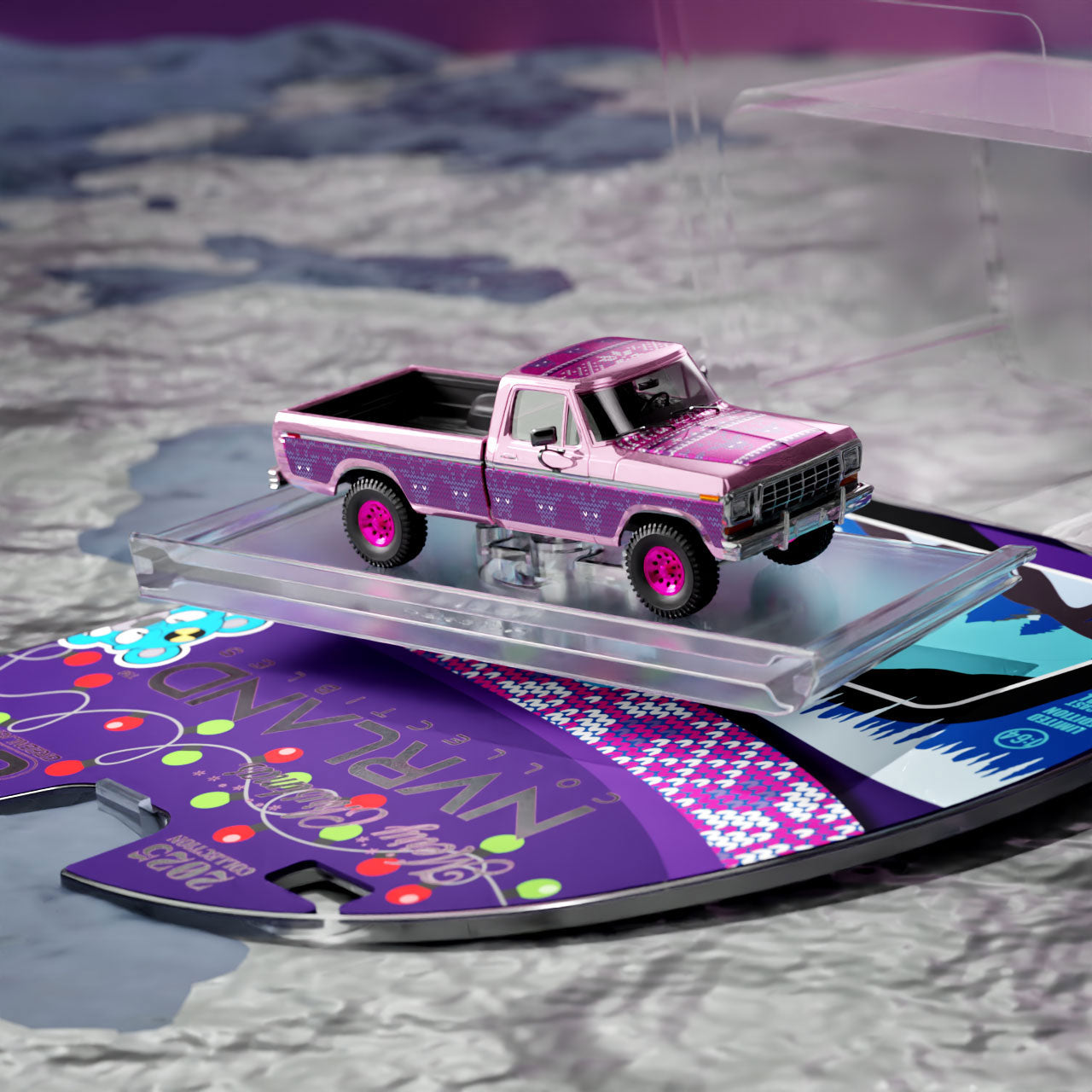 1978 Ford F-250 Custom Chase in Sugarplum Pink Chrome