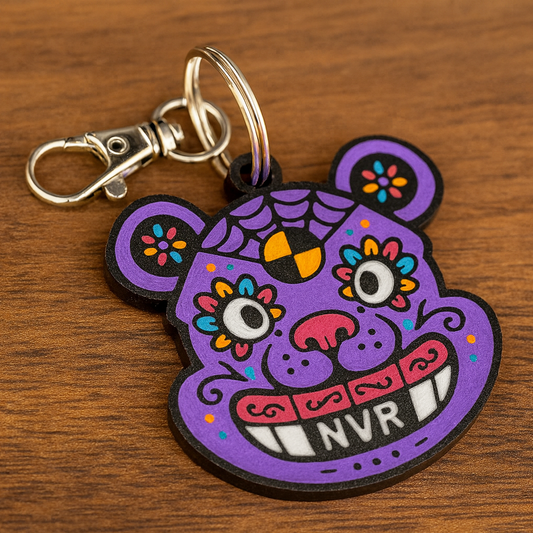 Sugar Skull Scummi Keychain - Purple Spider