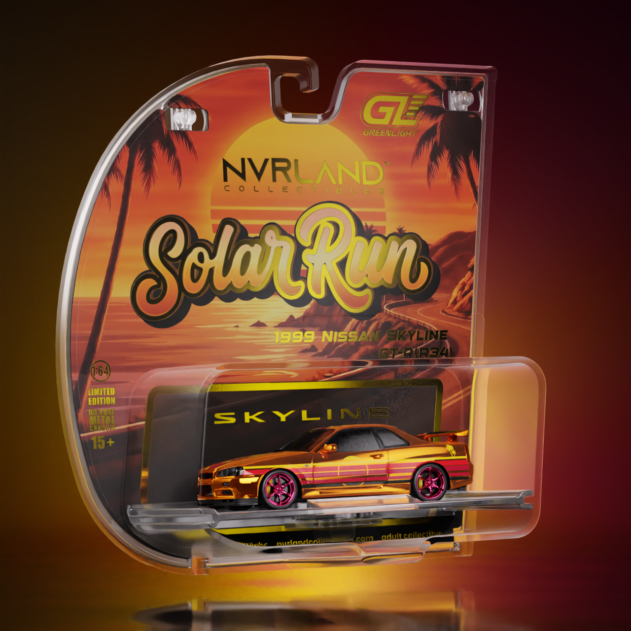 1999 Nissan Skyline GT-R (R34) - Solar Run Complete Chase Set with Collector Extras