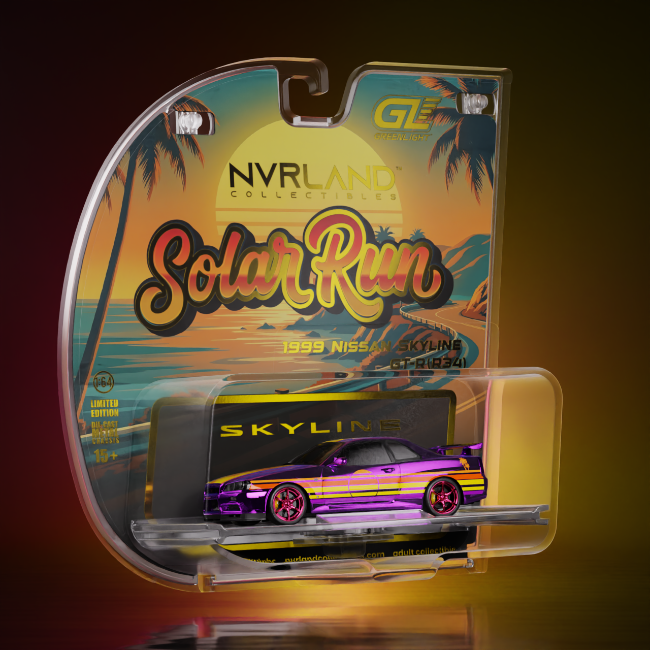 1999 Nissan Skyline GT-R (R34) - Solar Run Complete Chase Set with Collector Extras
